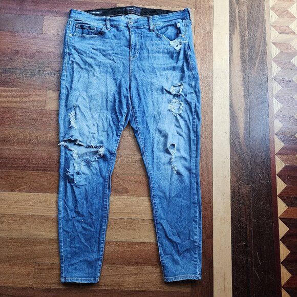 Torrid Sky High Skinny Ripped Jeans Size 18 - Picture 4 of 16